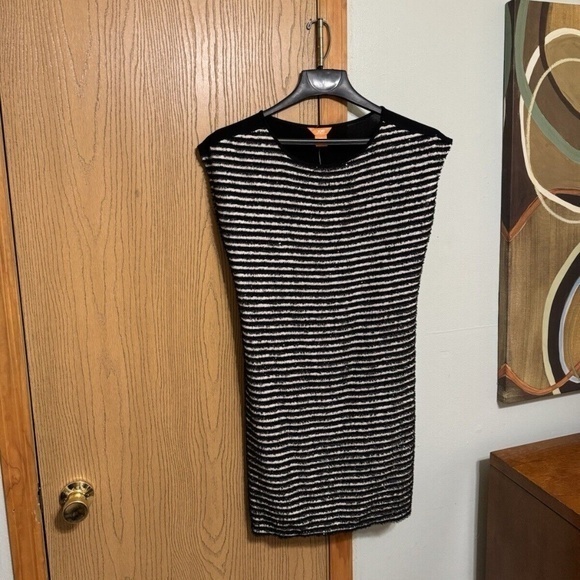 Joe Fresh NWOT w/Stripes & Sequins Cap Sleeve Knee-Length Sheath Dress - Picture 1 of 6